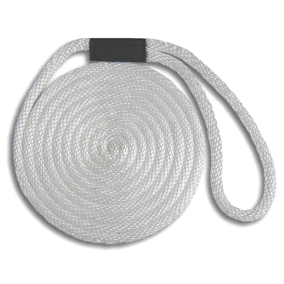 Double Braid Nylon Dock Line - White, 5/8" x 15'