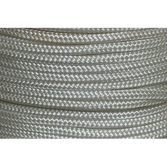 Double Braid Polyester 1/4" x 300 ft, White, Utility Line for Marine, Arborist, Equine & General Purpose Use, UV Resistant, Made in USA$$Tools & Hardware Other