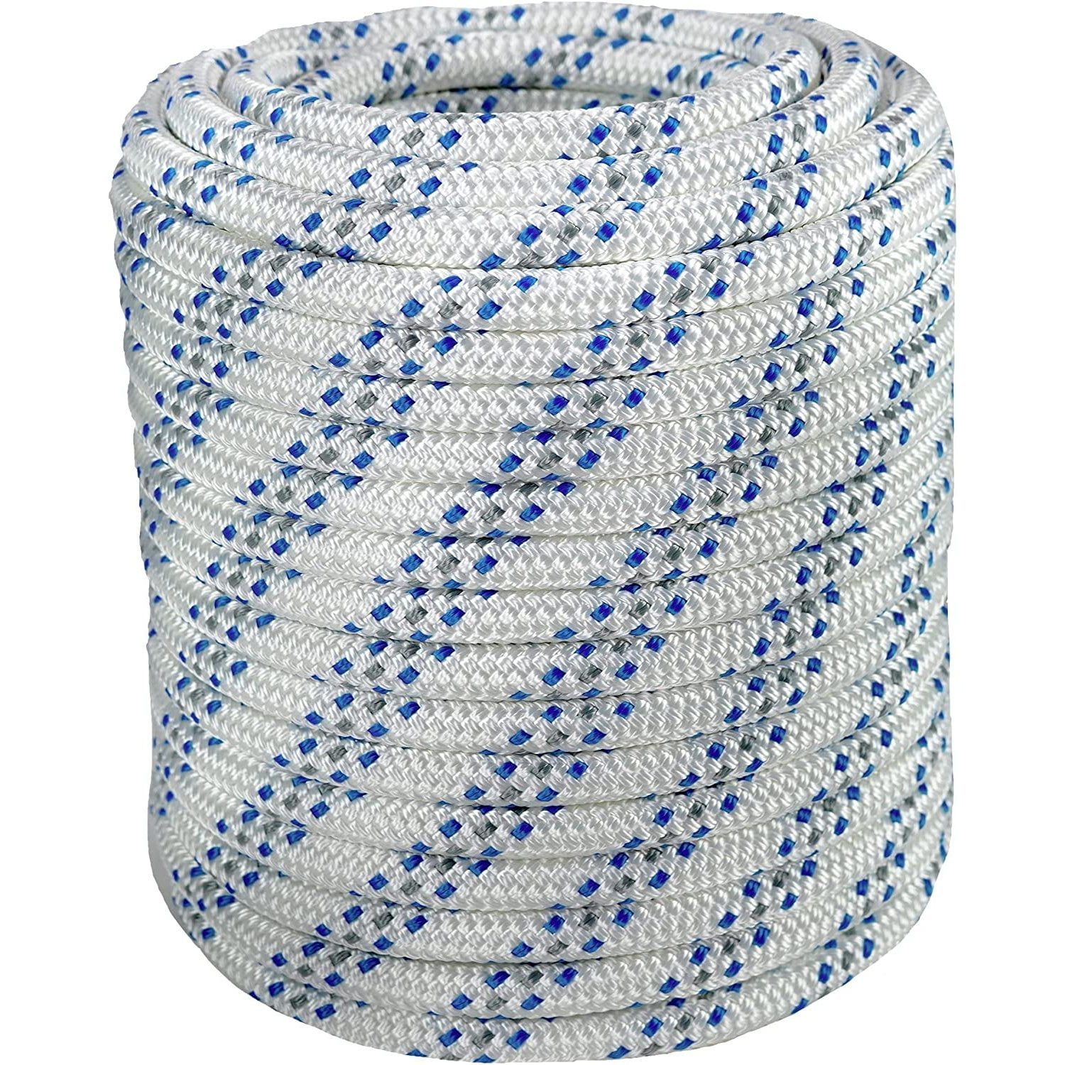 Double Braid Polyester Arborist Bull Rope | Made in USA | Rigging Hoisting  Line | High Strength Tree Rope | 1/2 inch x 100 feet, no Eye Splice