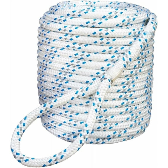 Double Braid Polyester Arborist Bull Rope | Made in USA | Rigging Hoisting Line | High Strength Tree Rope | 3/4 inch x 200 feet, 1 eye splice