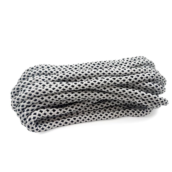 Double Braided Polyester Rope White/Black - Without Loop 1/2in X 55FT Utility Arborist Rigging