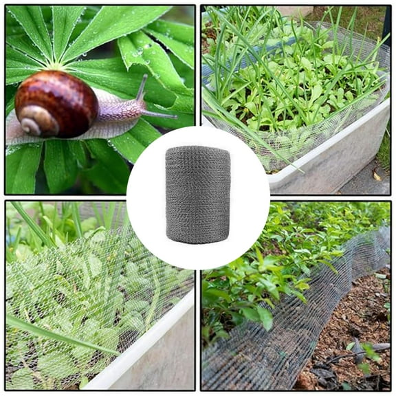 Double Braided Stainless Steel Mesh Roll, 5" x 20' Slug Barrier for Garden Plants, Flexible Rust Proof Protection for Fruits Vegetables, Easy to Cut Install, 1 Roll