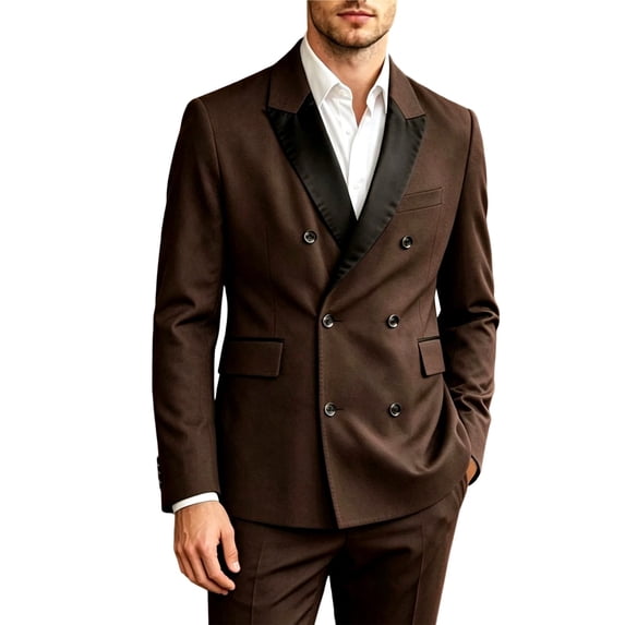 Double Breasted Blazer for Men Slim Fit Suit Jacket Sport Coat for Wedding Prom Homecoming
