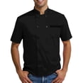 thumbnail image 1 of Double-Breasted Chef Coat Unisex Short Sleeve Cook Jacket Professional Kitchen Restaurant Uniform 2026 Black S, 1 of 5