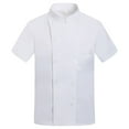 thumbnail image 1 of Double-Breasted Chef Coat Unisex Short Sleeve Cook Jacket Professional Kitchen Restaurant Uniform 2026 White XL, 1 of 4