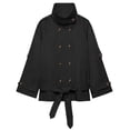thumbnail image 1 of Double Breasted Crop Trench Coats for Women Casual Stand Collar Belted Lightweight Outerwear, 1 of 6
