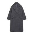 thumbnail image 1 of Double Breasted Loose Fitted Full Length Pea Coat, 1 of 2