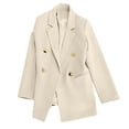 thumbnail image 1 of Double-Breasted Suit Blazers for Women Long Sleeve Loose Casual Outerwear Notch Lapel Trendy 2025 Business Jackets, 1 of 8
