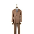 thumbnail image 1 of Double Breasted Suit, Light Brown Double Button Woven Fabric Men's Stylish Suit, 1 of 5