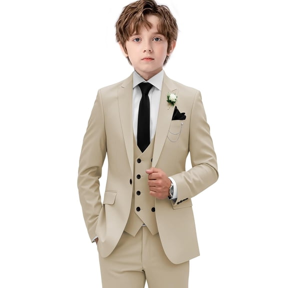 Double Breasted Suit for Boy Slim Fit 4 Piece Suit Suits Formal Prom Suits
