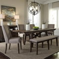 thumbnail image 1 of Double Bridge Dark Brown Optional 6 Piece Trestle Table Set, 1 of 5