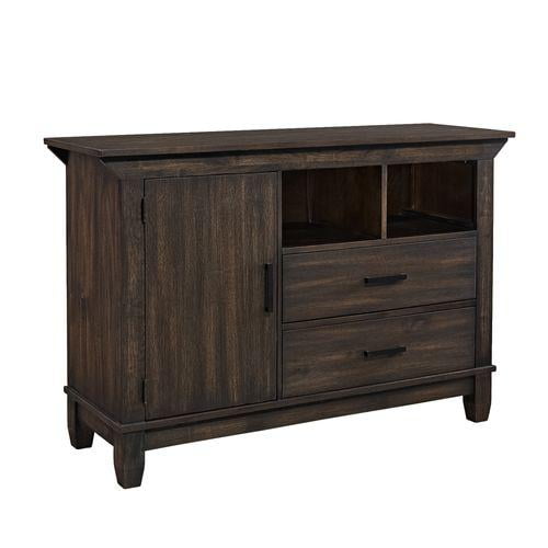 Rustic Brown Wooden Sideboard with 2 Drawers