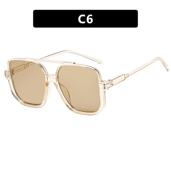 Double-Bridge Half-Frame Sunglasses European & American Style Square Fashion Sunglasses for Women
