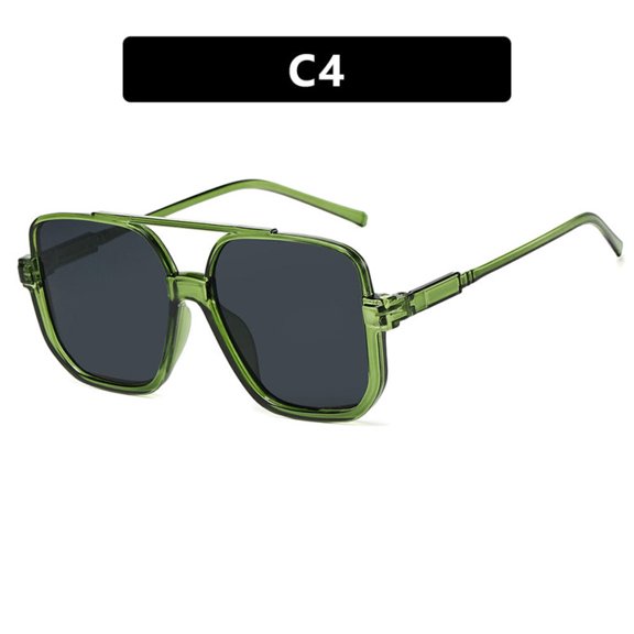 Double-Bridge Half-Frame Sunglasses European & American Style Square Fashion Sunglasses for Women
