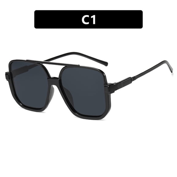 Double-Bridge Half-Frame Sunglasses European & American Style Square Fashion Sunglasses for Women