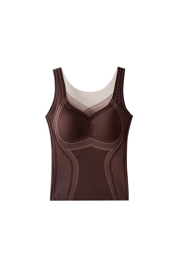 Double Brushed Bra With Chest Cushion For Warmth Seamless Self Heating Base Top Women's Plus Size For Warmth Thermal Underwear Top for Women plus Size Thick Thermal Shirts for Men Long Sleeve