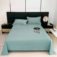 thumbnail image 1 of Double Brushed Cotton Bed Sheet Set for Dormitory or Home, Solid Color Design in Multiple Shades, 230x220cm, Easy Care and Comfortable Sleep, 1 of 8