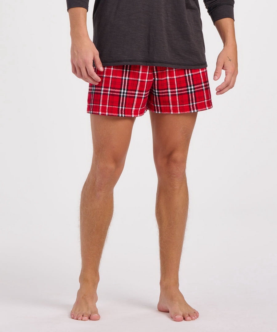 Boxercraft BM6701 Men's 100% Cotton Double-Brushed Flannel Boxer-Red ...