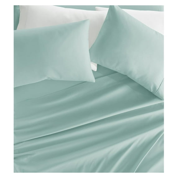 Double-Brushed Microfiber King Sheet Set 4 Piece – Oeko-TEX Certified Ultra Soft & Wrinkle-Free - 16" Deep Pocket Sheets - Easy Care King Size - Aqua