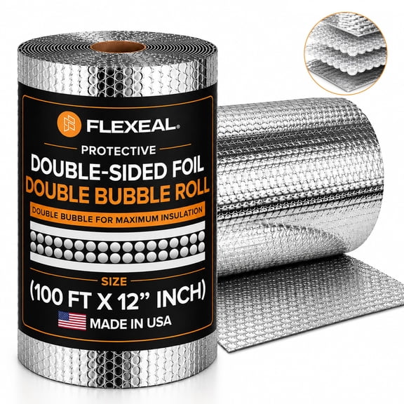 Double Bubble Foil Insulation Roll 12" x 100' Radiant Barrier Reflective