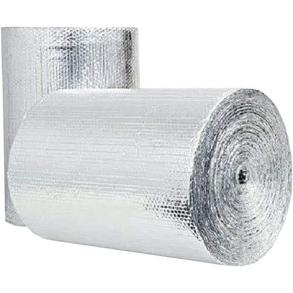 Double Bubble Reflective Foil Insulation (24 inch X 50 Ft Roll)  Strength,  Grade, No Tear, Radiant Barrier Wrap for Weatherproofing Attics, Windows, Garages