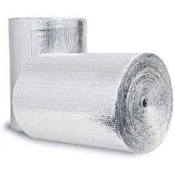Double Bubble Reflective Insulation: (48 in X 10 Ft Roll) Grade, No Tear, Radiant Barrier Wrap for Weatherproofing Attics, Windows, Garages, RV's, Ducts & More! … (Improved Product)