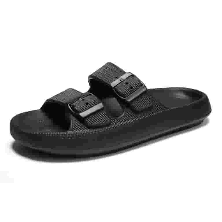【Anyone more】Hicken Two Buckle Sandals Adjustable Double Buckle Sandals for Adults, Waterproof Slip