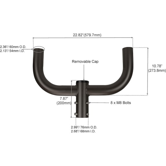 Double Bullhorn Mounting Bracket for 2 Lighting Fixtures with 2-3/8" Slip Fitter,Post Light Accessories for Led Area Lights,2 Arms at 180 Degree,Bullhead Tenon Adapter,Galvanized Steel,Bronze