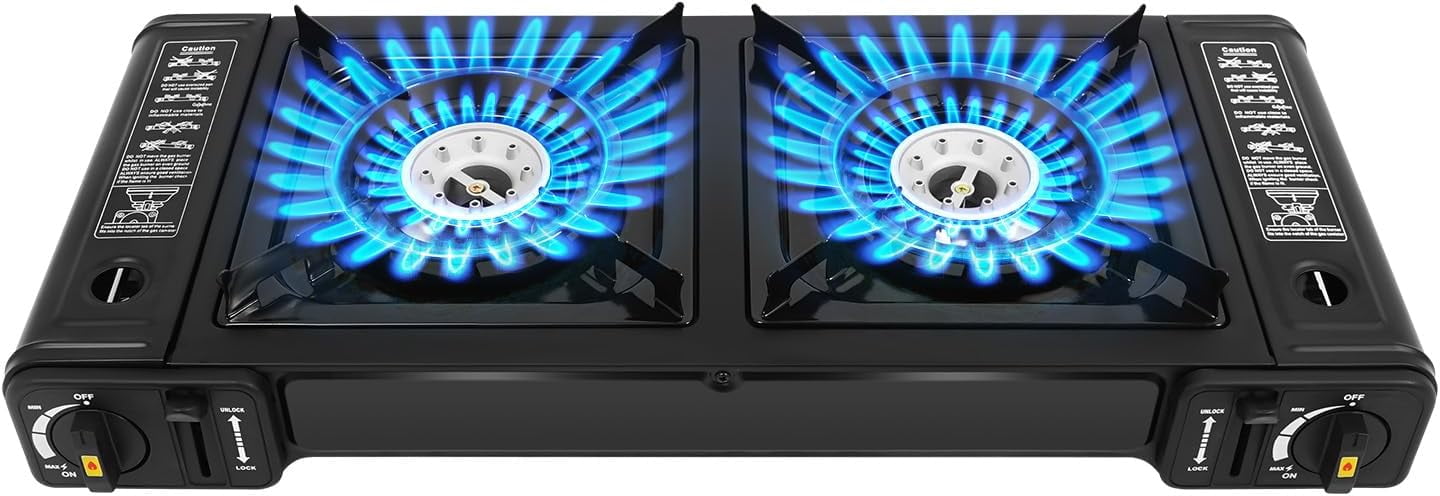 Double Burner Butane Stove, Butane Camping Stove, Portable Camping ...