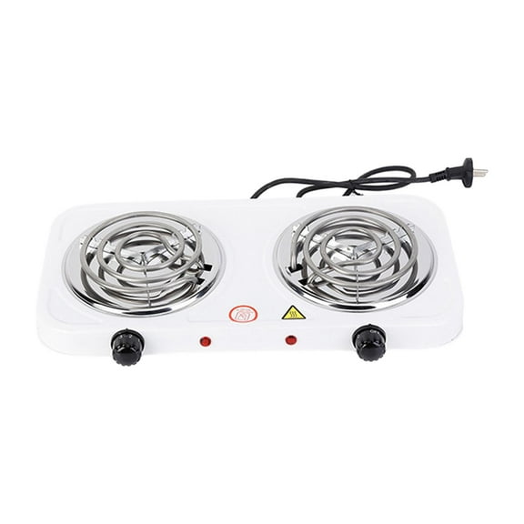 Double Burner Cooktop, 2000W Electric Cooktop for Home, Travel, Camping, Outdoor Activities, Power Indicator Lights Electric Coil Burner