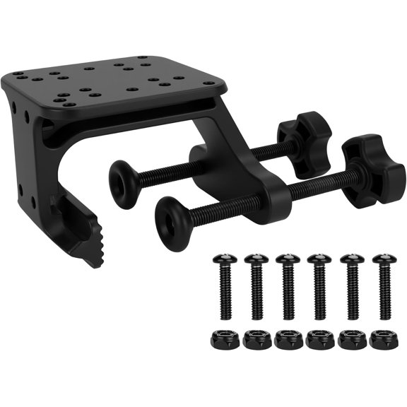 Double C Clamp Mount Base,3.27 Inch Jaw Opening,Top and Side Mounting Holes Compatible with 1" and 1.5" Ball Bases,for Boats, Kayaks, Tables Etc