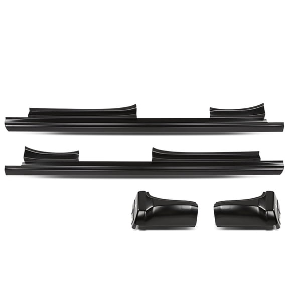 Rocker Panel and Cab Corner Kit Fit for Chevy Silverado GMC Sierra Pickup 2014-2018 Double Cab Iron Black Left Driver & Right Passenger Side