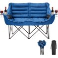 thumbnail image 1 of Double Camping Chair for Adults, 2 Person Loveseat Camping Chair with Cup & Wine Glass Holder, Portable Padded Double Folding Lawn Chair for Outdoor Camp Picnic Sports, Support 500LBS (Blue), 1 of 7