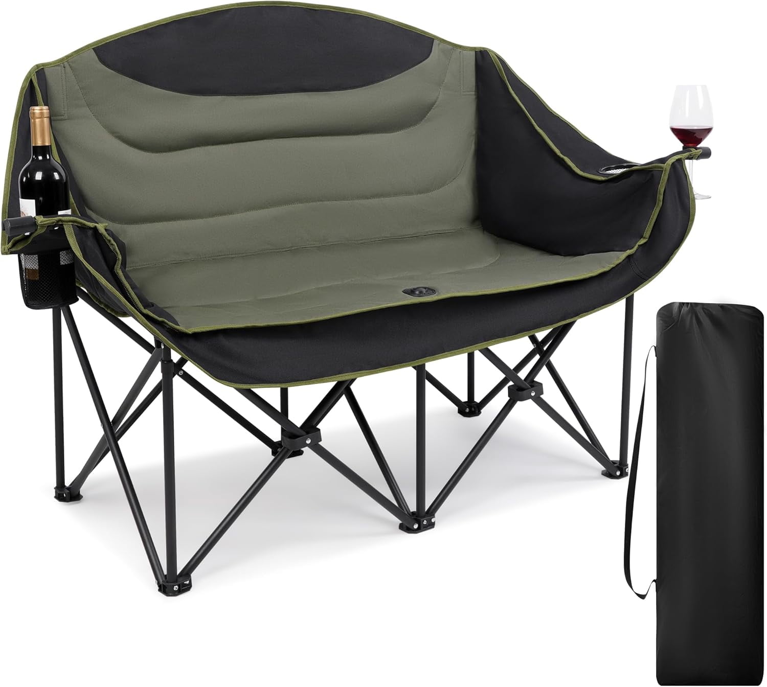 Double Camping Chair for Adults Heavy Duty 650LBS Portable Camping