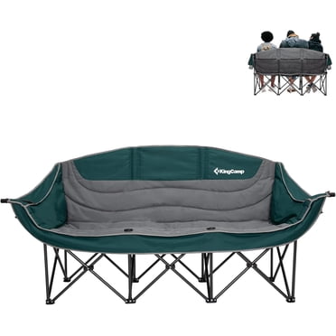 Oversized Double Camping Chair - 600lb Capacity Two-Person Folding Loveseat With Cup Holders