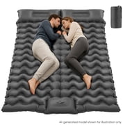 COTINSE Ultralight Double Camping Sleeping Pad with Built-in Foot Pump, 2 Person, Gray