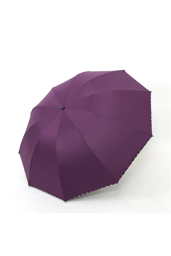 Double Canopy Windproof Travel Umbrella Compact Folding UV Protection Umbrella Heavy Duty 10 Ribs Automatic Rain Sun Umbrella