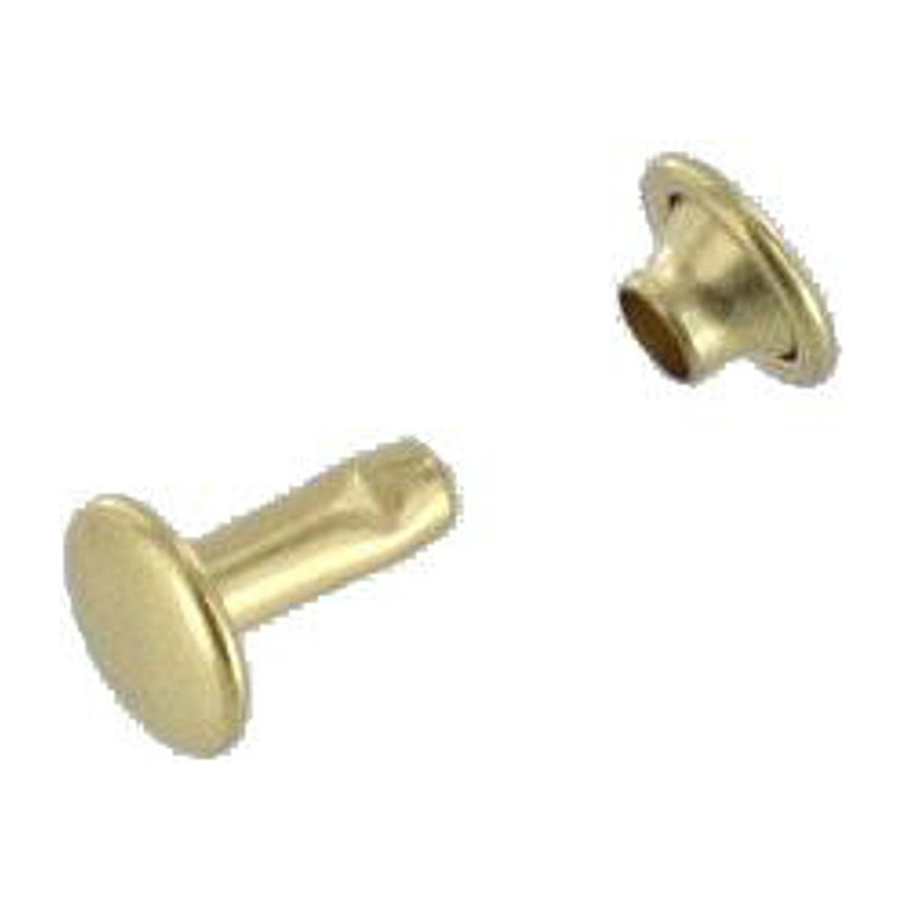 Double Cap Rivet, Natural Brass, Solid Brass-LL (100 sets per bag ...