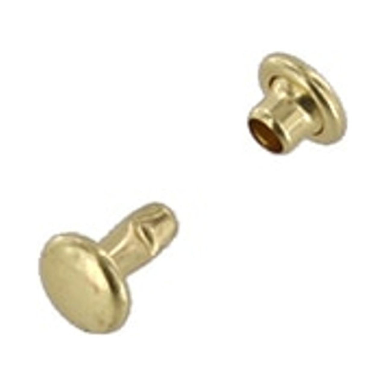 Double Cap Rivet, Natural Brass, Solid Brass-LL (100 sets per bag ...