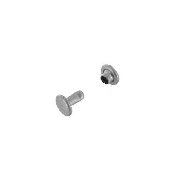 Double Cap Rivet, Nickel Matte, Solid Brass-LL (100 sets per bag), Multiple Sizes