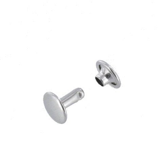 Double Cap Rivet, Nickel Plate, Solid Brass-LL (100 sets per bag), Multiple Sizes
