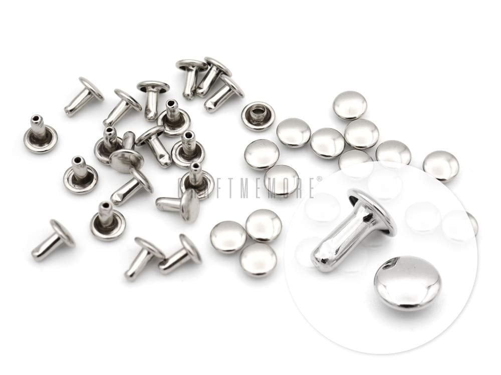 CRAFTME STUDIO 5 mm Double Cap Rivets Tubular Metal Rapid Rivet Studs ...
