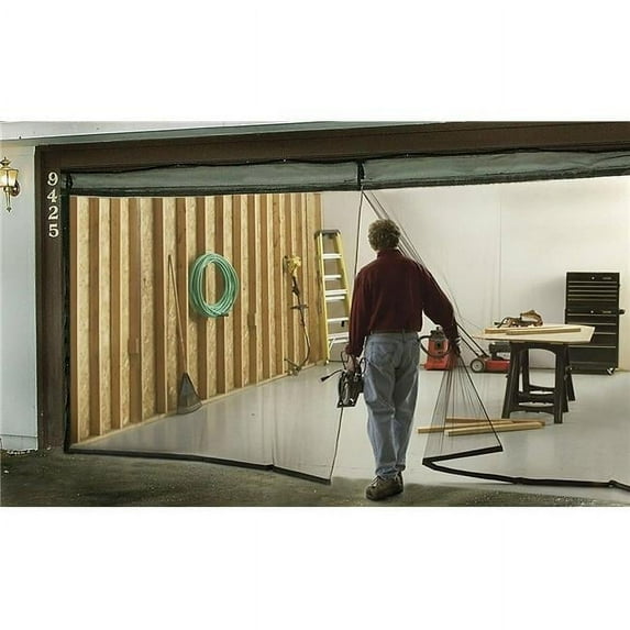 Double Car Garage Door Screen Mosquito Mesh Net Magnetic Closure Insects Bugs, Black
