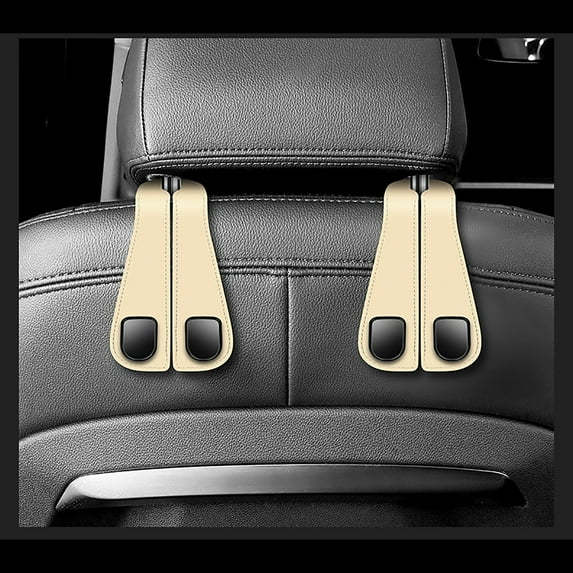 Double Car Hooks for Car Seat Back, Heavy Duty 2 Hooks Organizer for Hanging Storage Bags, Groceries, Purses and Other Items, Universal Front Seat Solution