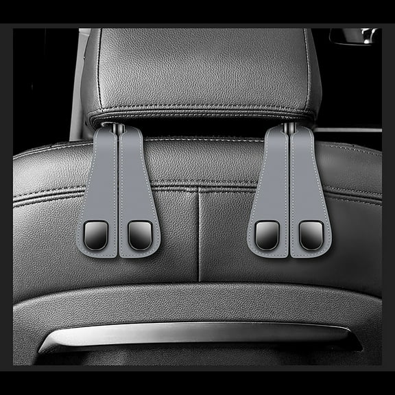 Double Car Hooks for Car Seat Back, Heavy Duty 2 Hooks Organizer for Hanging Storage Bags, Groceries, Purses and Other Items, Universal Front Seat Solution