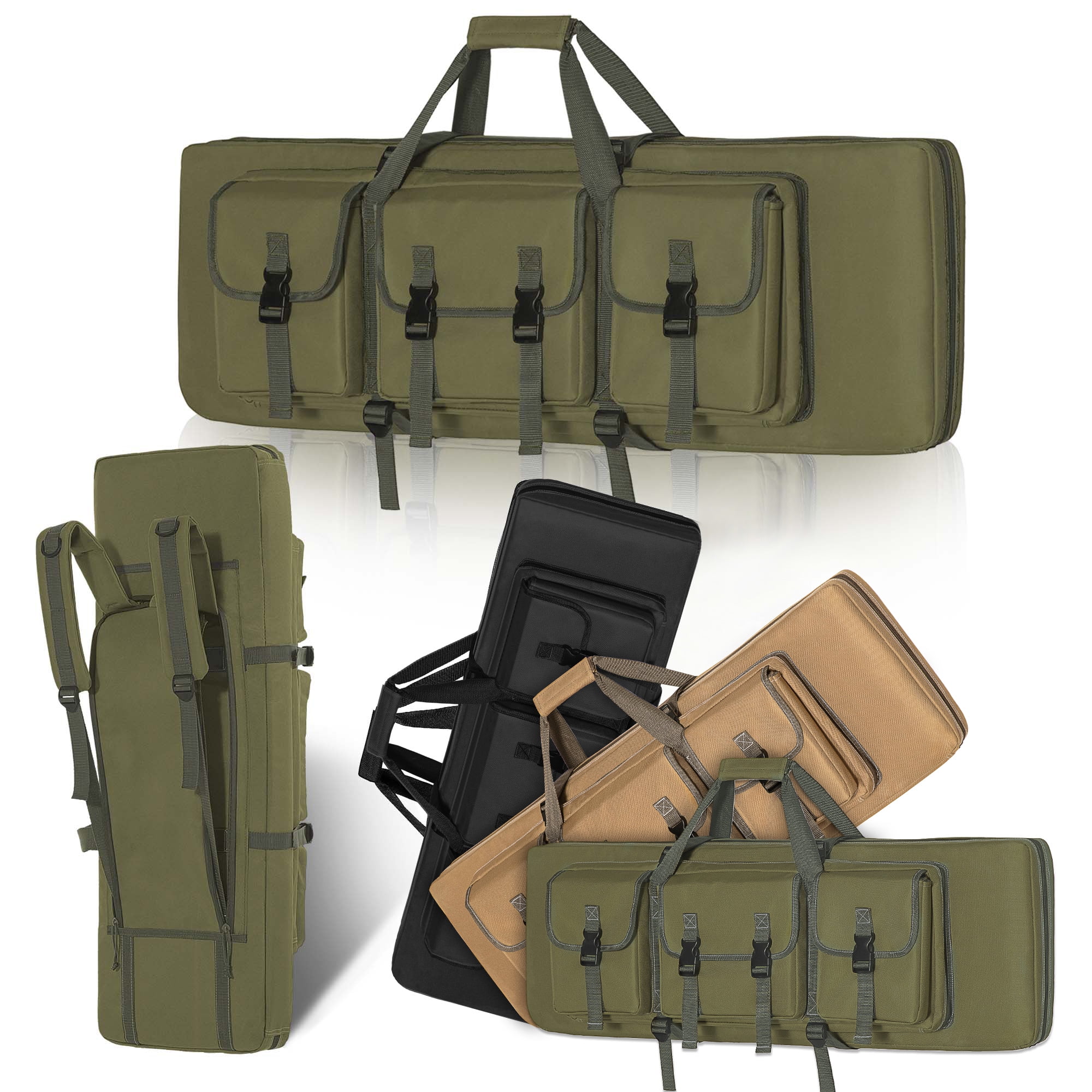 Double Carring Backpack Soft Gun Storage Bag Indoor Outdoor Use Green