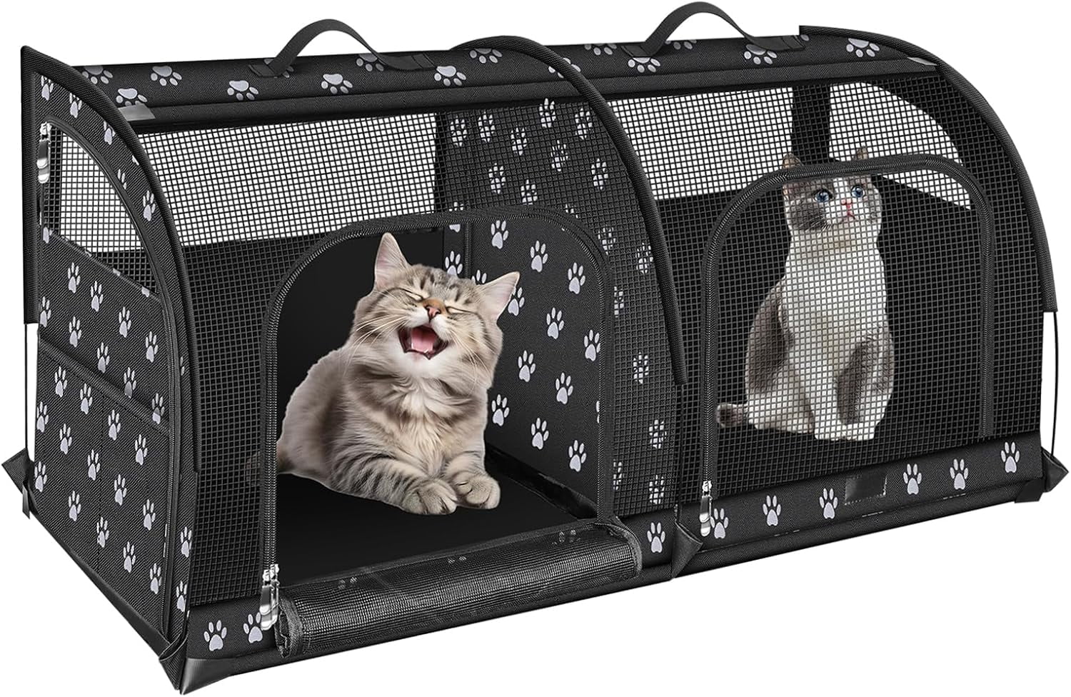 Cat Cage Carrier For Two Cats Double Cat Car Travel Carrier, Twin