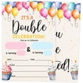 thumbnail image 1 of It's A Double Celebration Birthday Invitations for Girls Boys, Cake Balloons Birthday Party Invitations, 20 Pack Invite Cards with Envelopes, Birthdays Parties Decorations, 4x6 Inch-A14, 1 of 6