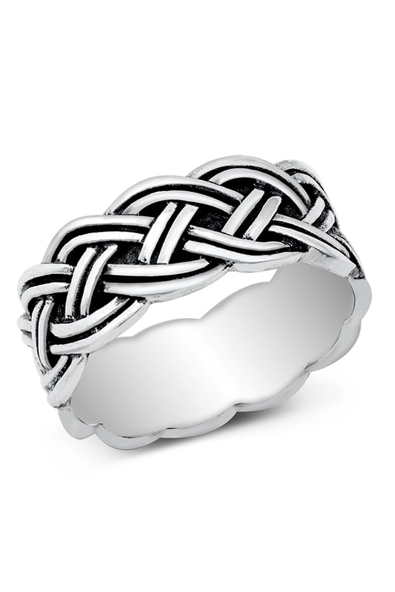 Double Celtic Braid Ring .925 Sterling Silver Band Jewelry Female Male Unisex Size 11