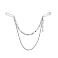 thumbnail image 1 of Double Chain Brooch Decorative Pendant Novelty Durable Metal Unisex Collar Pins, 1 of 7